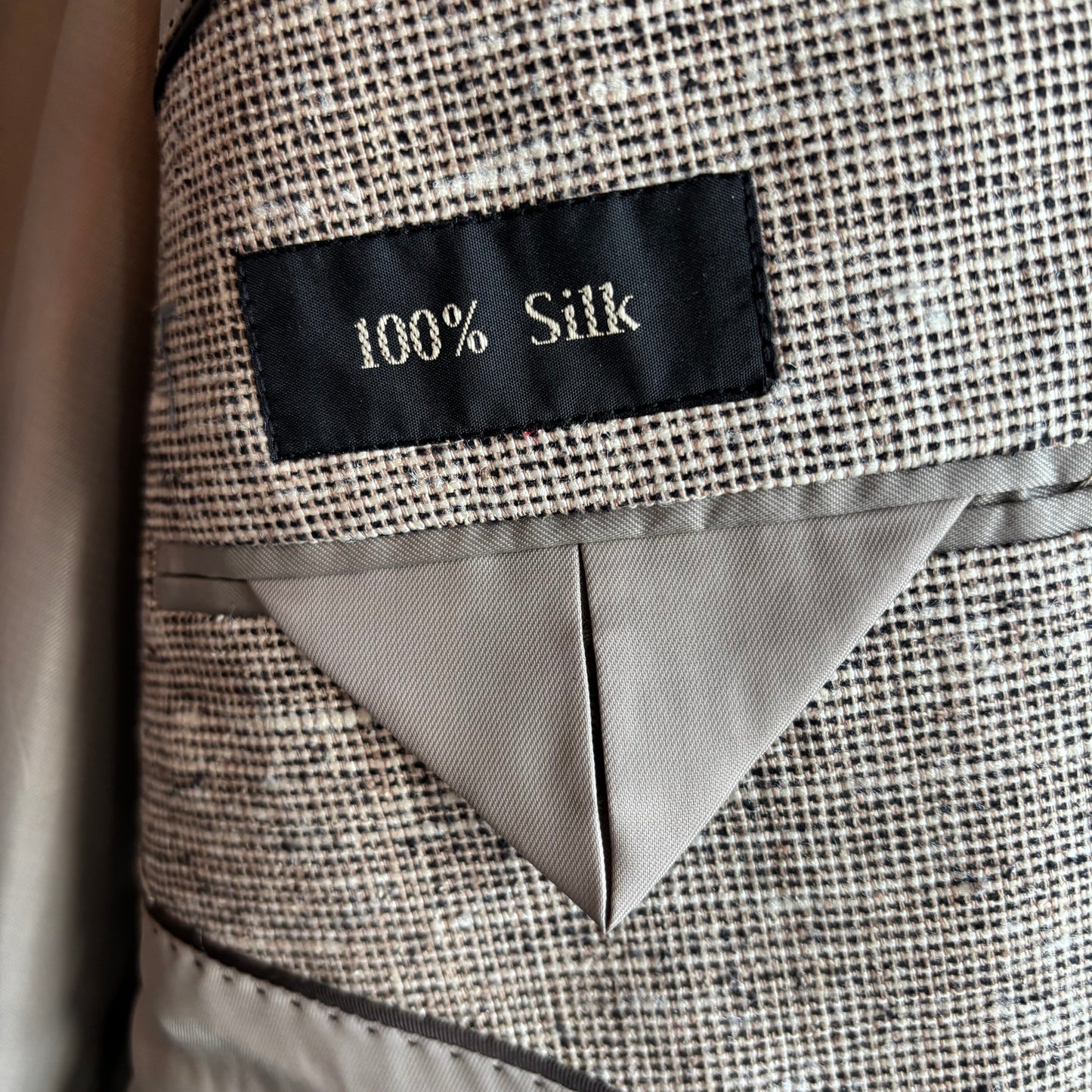 Silk Tweed Beige Blazer