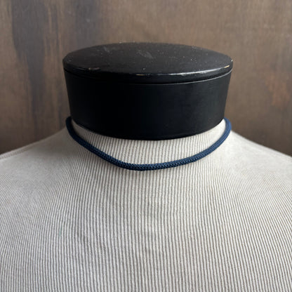 Clay Circle Bolo on Blue Tie