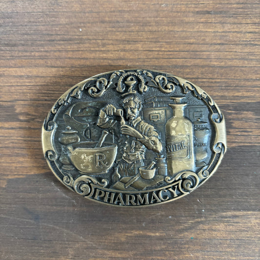 Brass Pharmacy Belt Buckle
