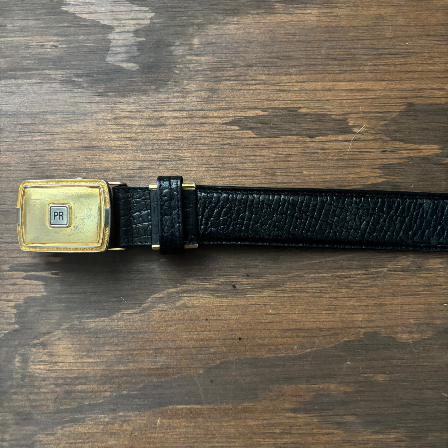 Paco Rabanne Black Belt with Monogram Buckle