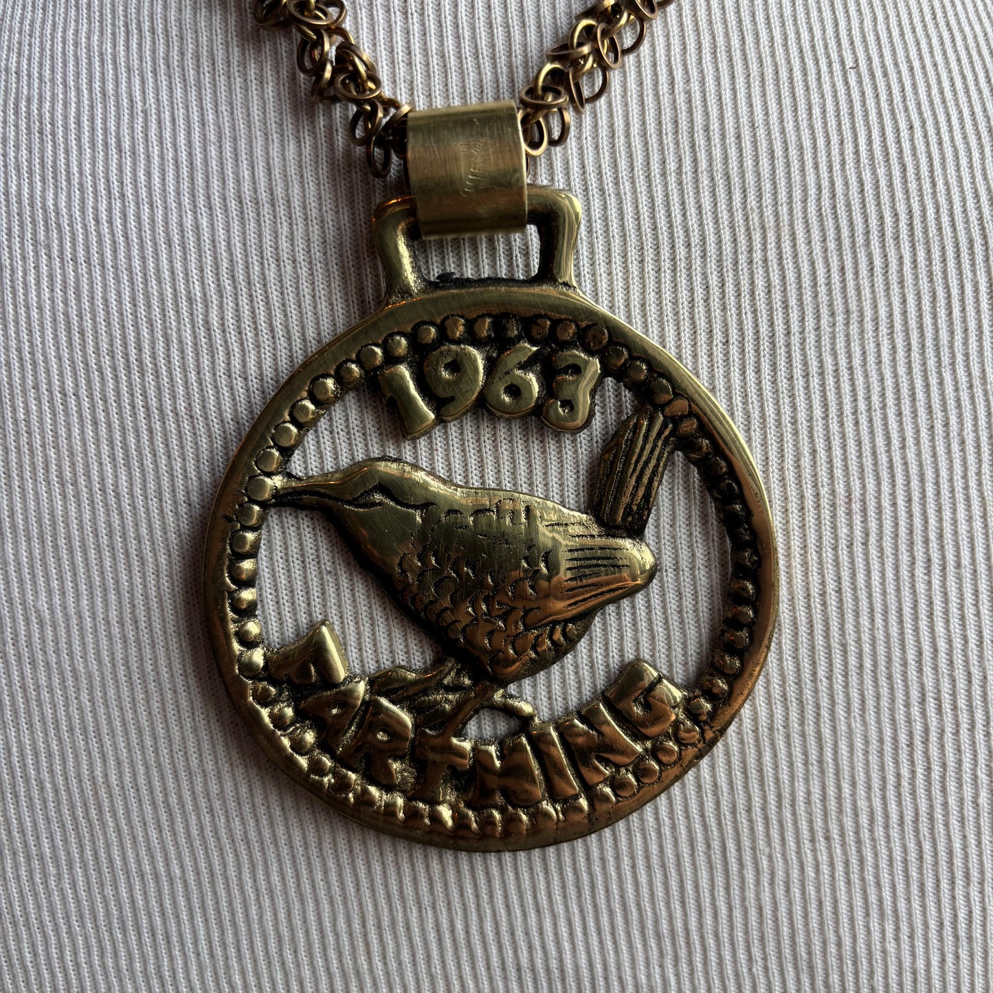 Mac Warman 1963 Farthing Medallion Necklace