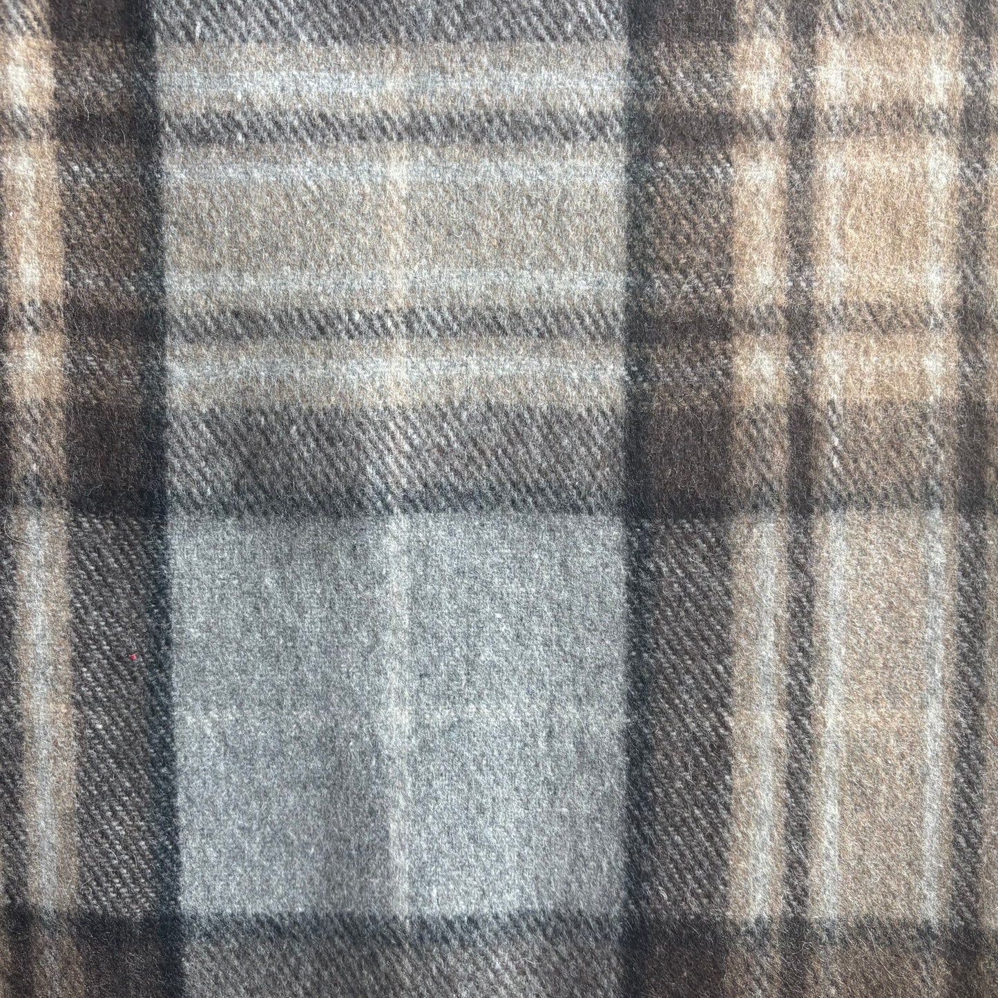 Grey Recycled Wool Tartan Blanket