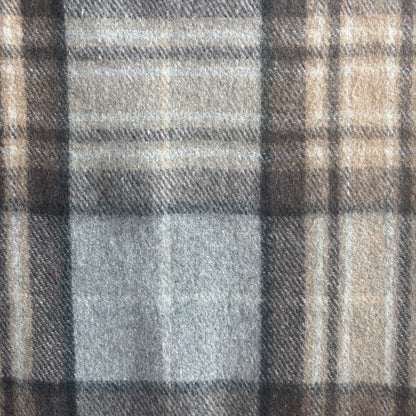 Grey Recycled Wool Tartan Blanket
