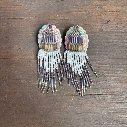 Handmade Purple Bolo and Earrings Set