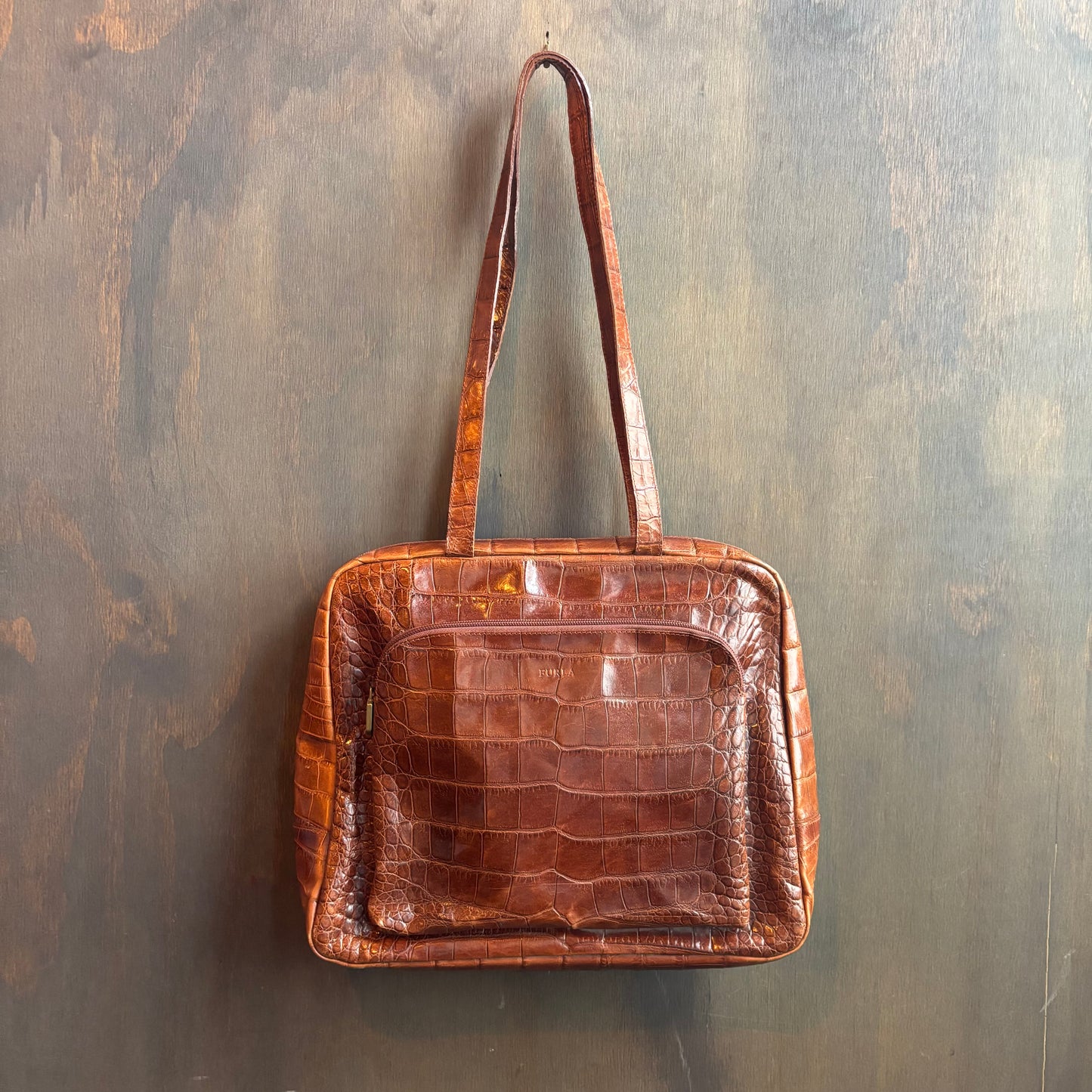 Furla Tan Reptile Shoulder Bag