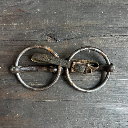 Vintage Decorative Bridle Bit with Leather Strap