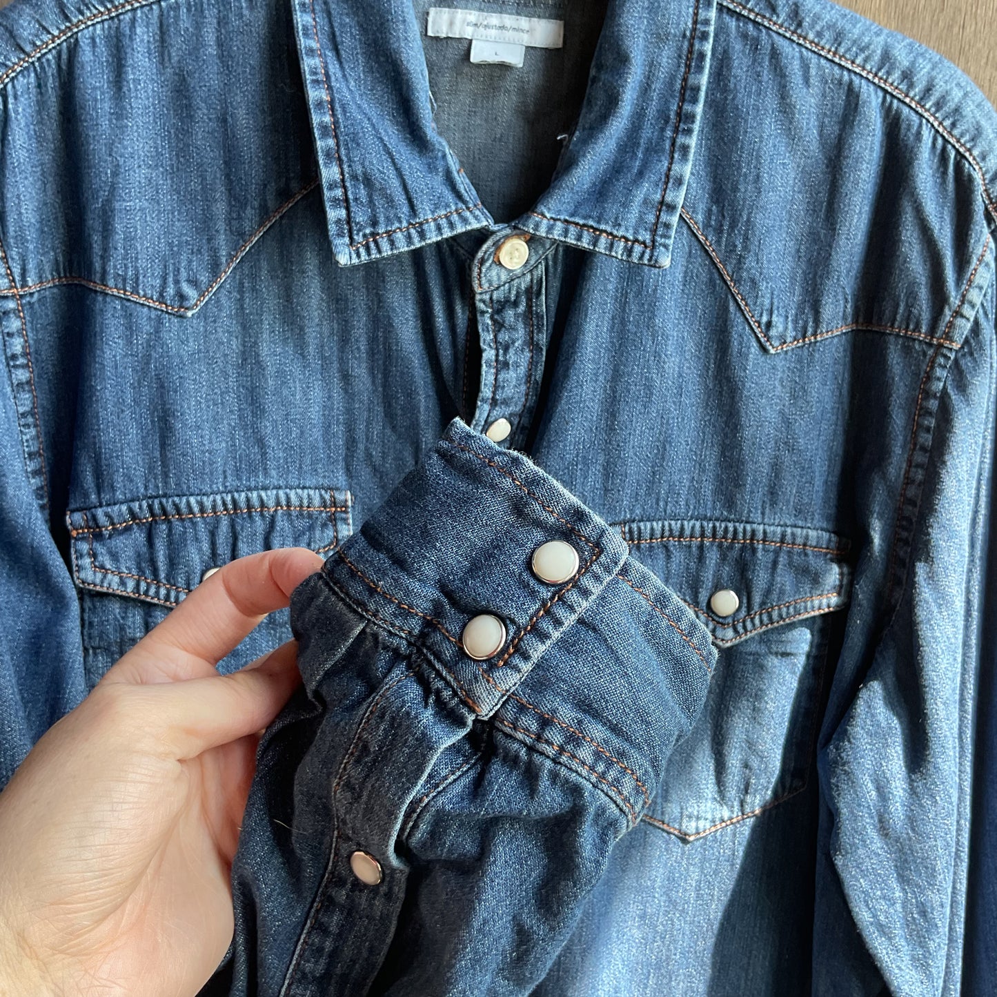 Denim Pearl Snap