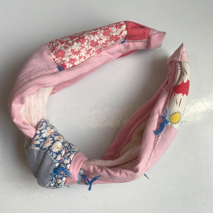 Pink Flora Vintage Quilt Headband