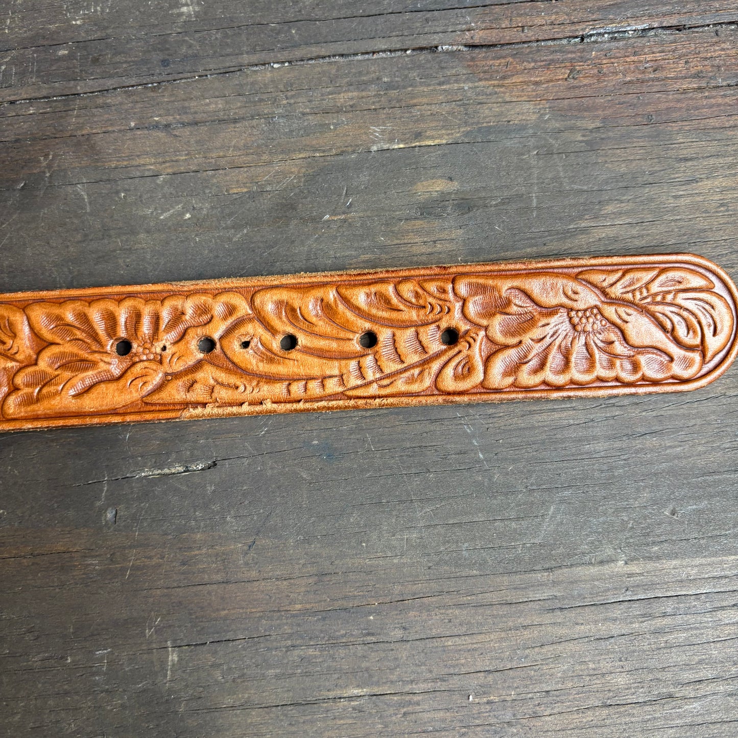 Rockmount Ranch Wear Tan Tooled Leather Belt