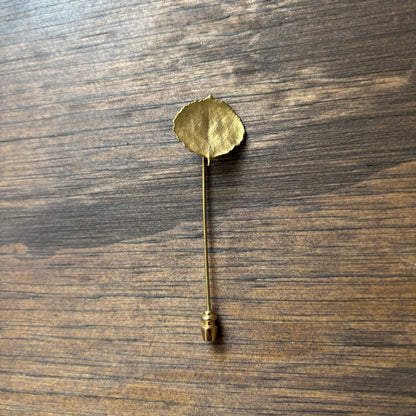 Gold Dipped Aspen Leaf Tie Pin