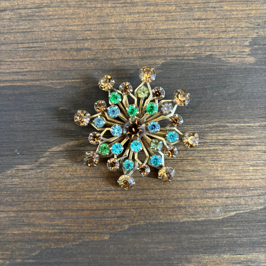 Colorful Rhinestone Brooch