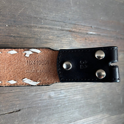 Nocona Black Tooled Leather Belt