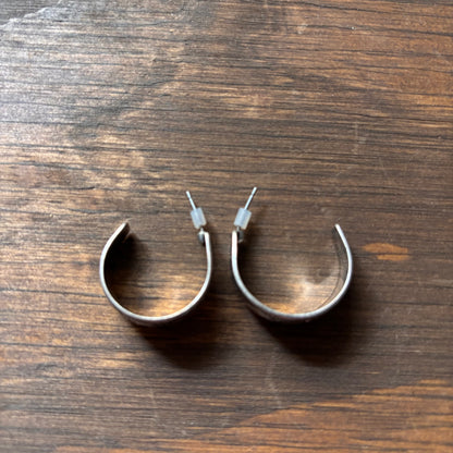 Stamped Silver Hoops