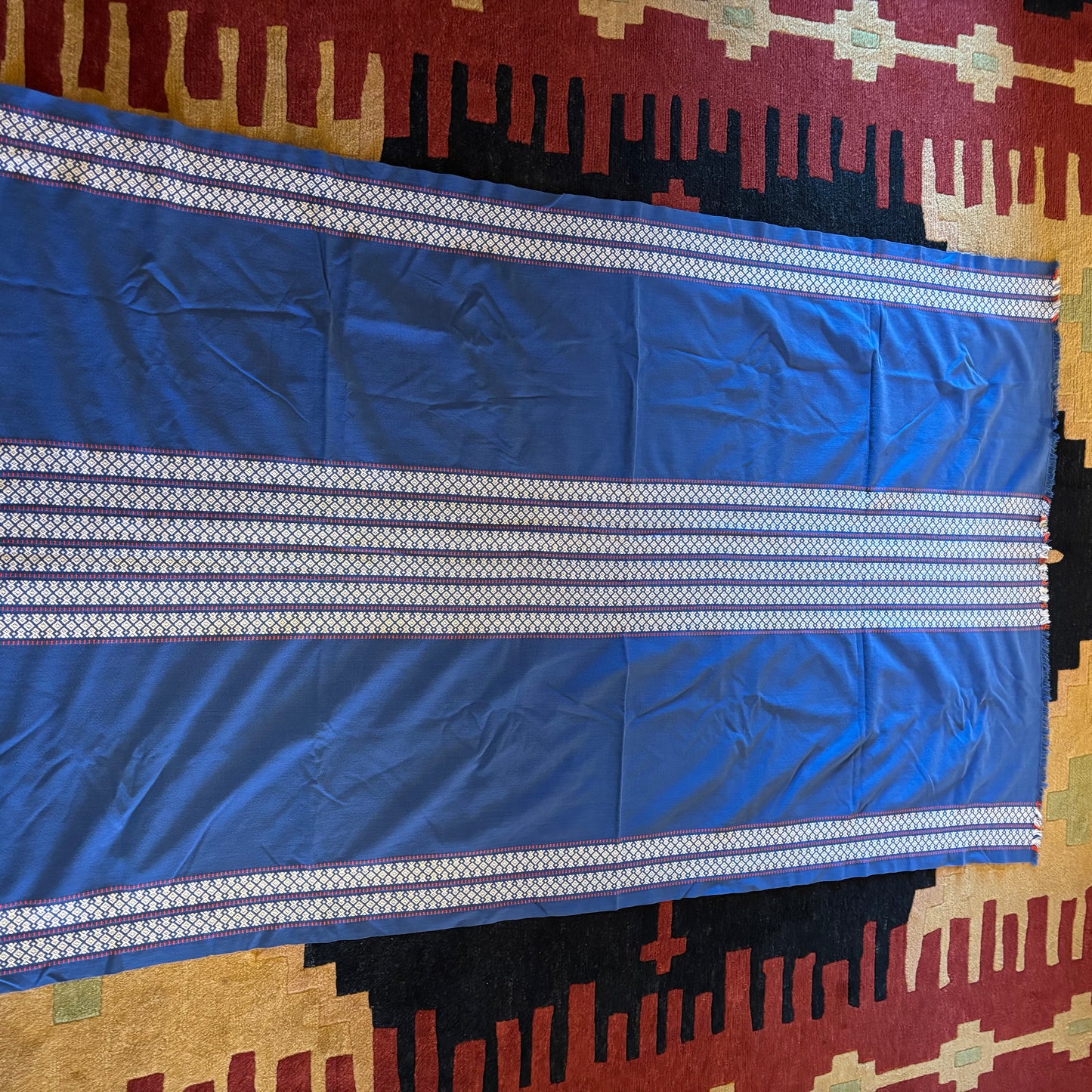 Blue Woven Table Cloth