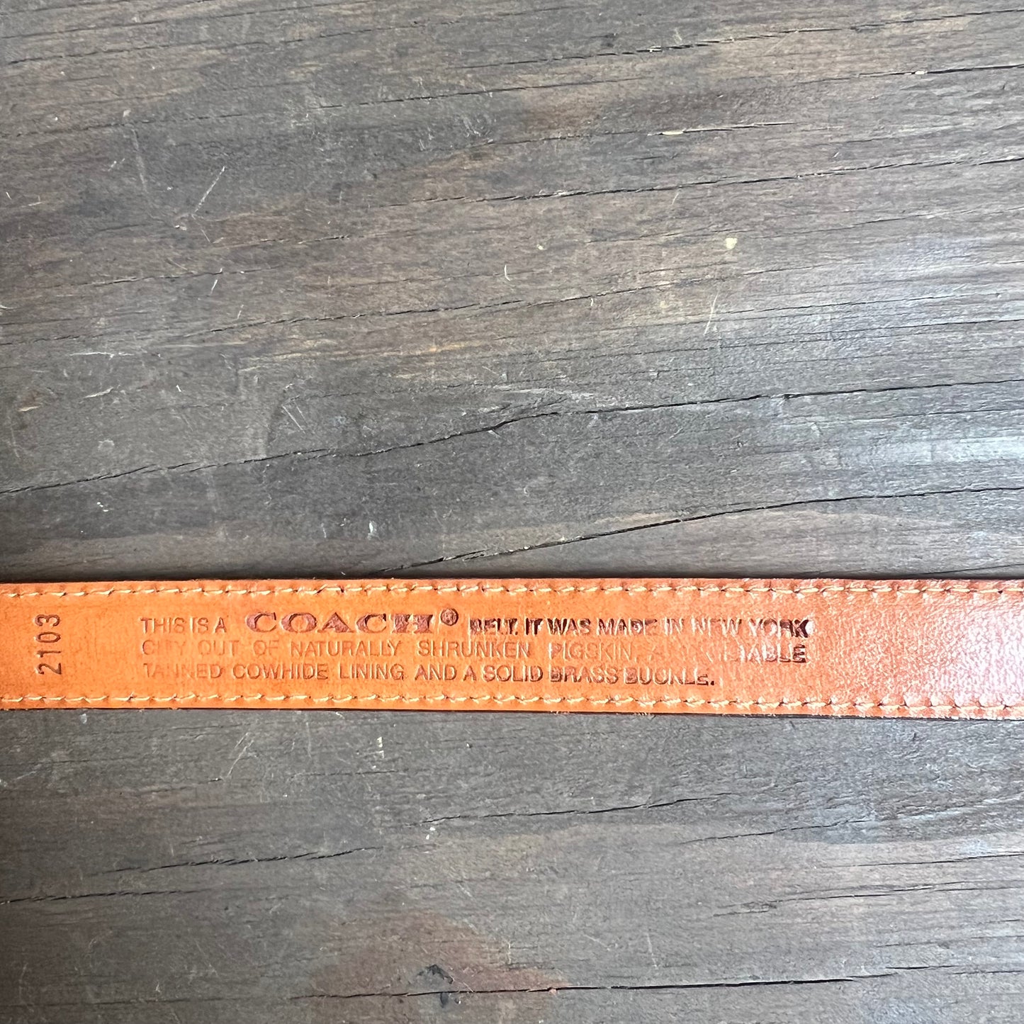 Vintage Coach Brown Leather Belt