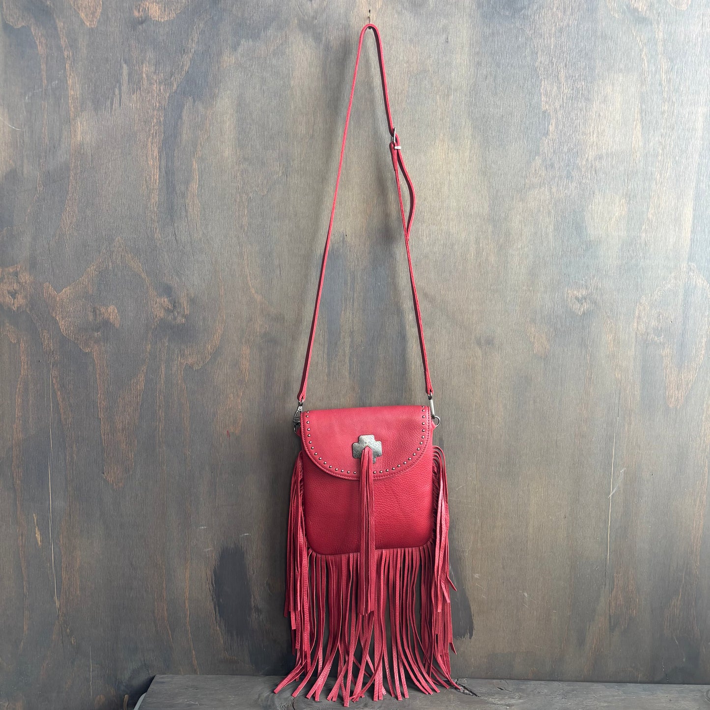 Montana Wear Red Fringe Purse