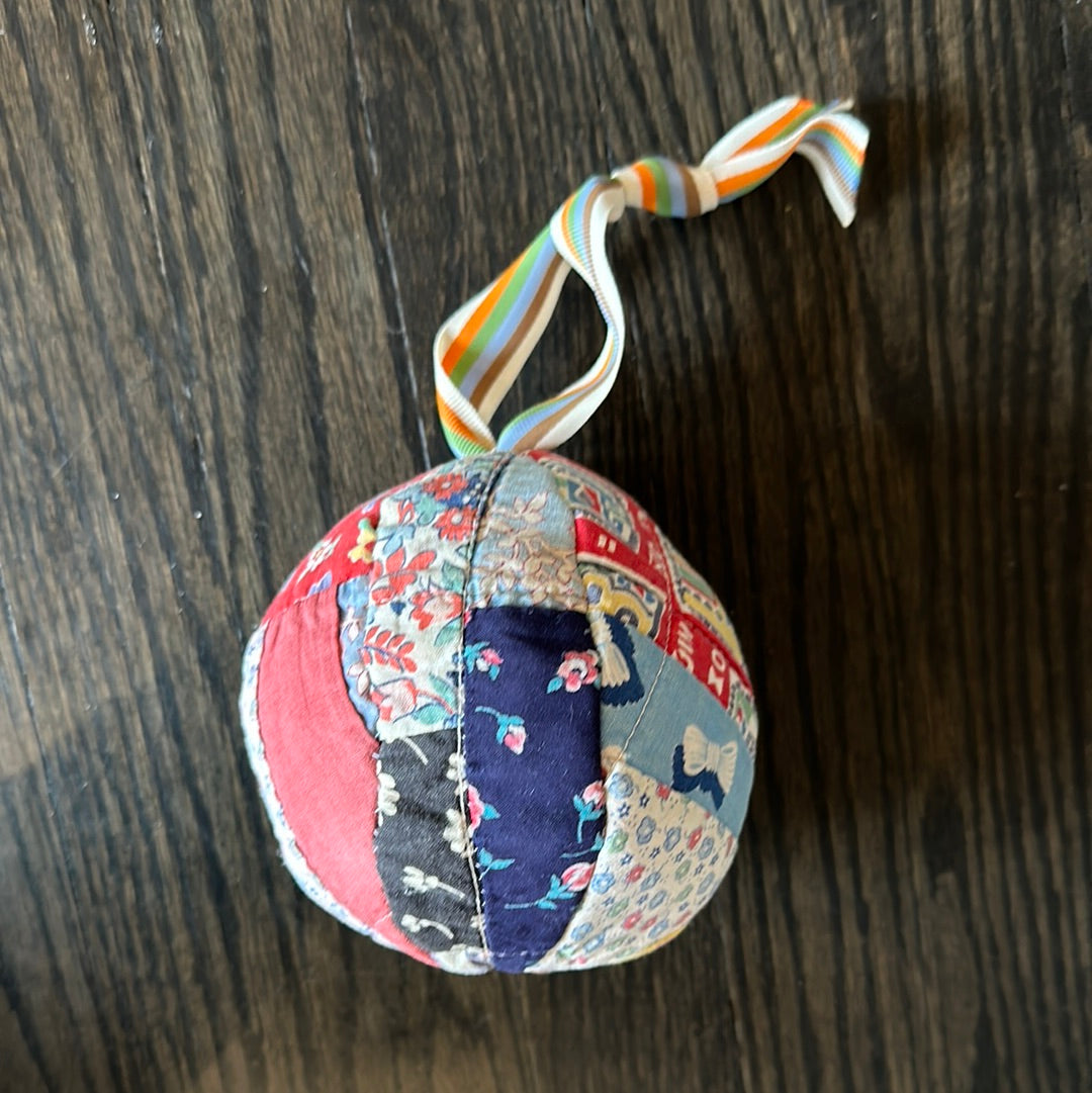 Vintage quilt stuffed ornament
