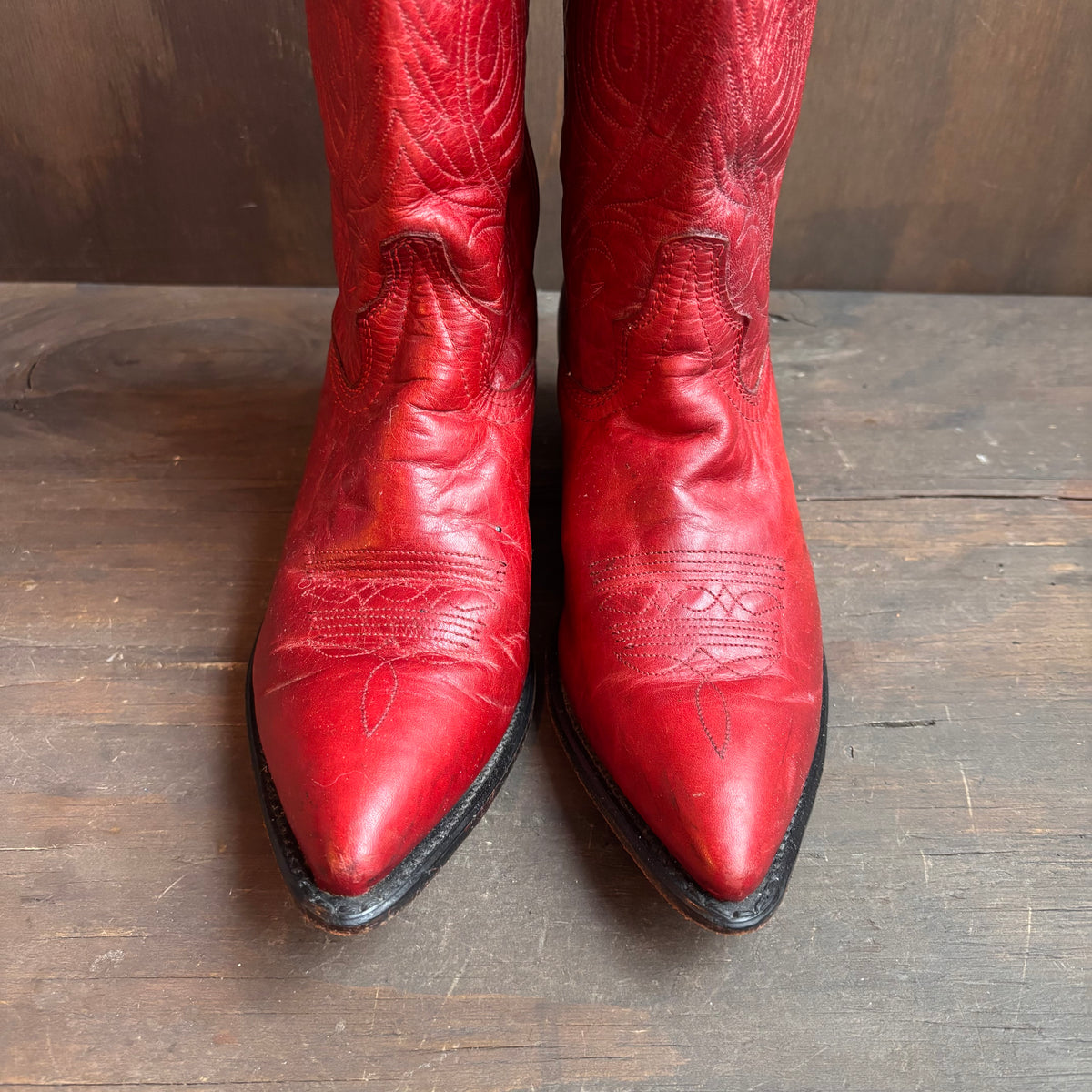 Vintage Red Leather Boots