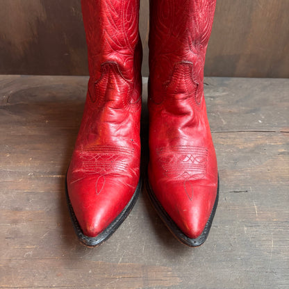 Vintage Red Leather Boots