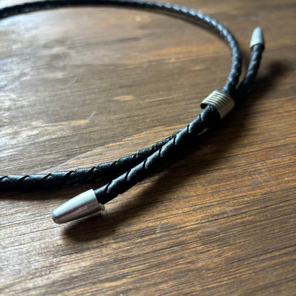 Black Leather Adjustable Hat Band