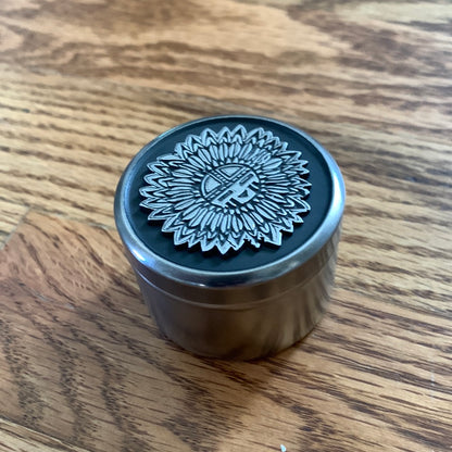 Small metal sunflower container