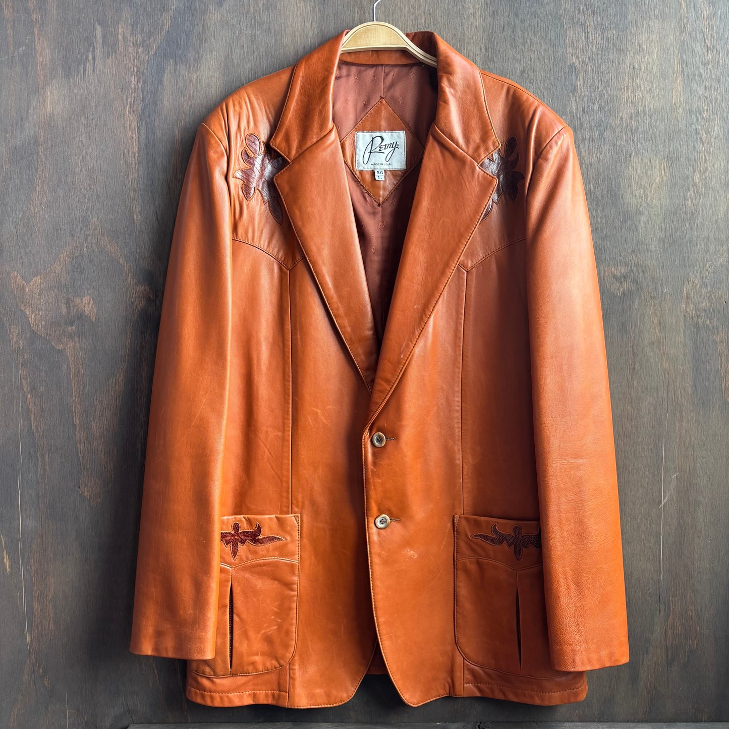 Remy Tan Leather Blazer