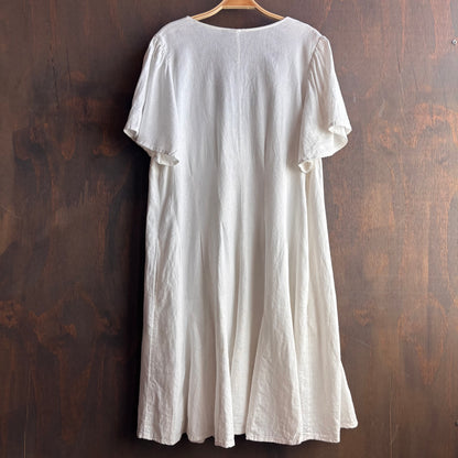 White Button Front Dress