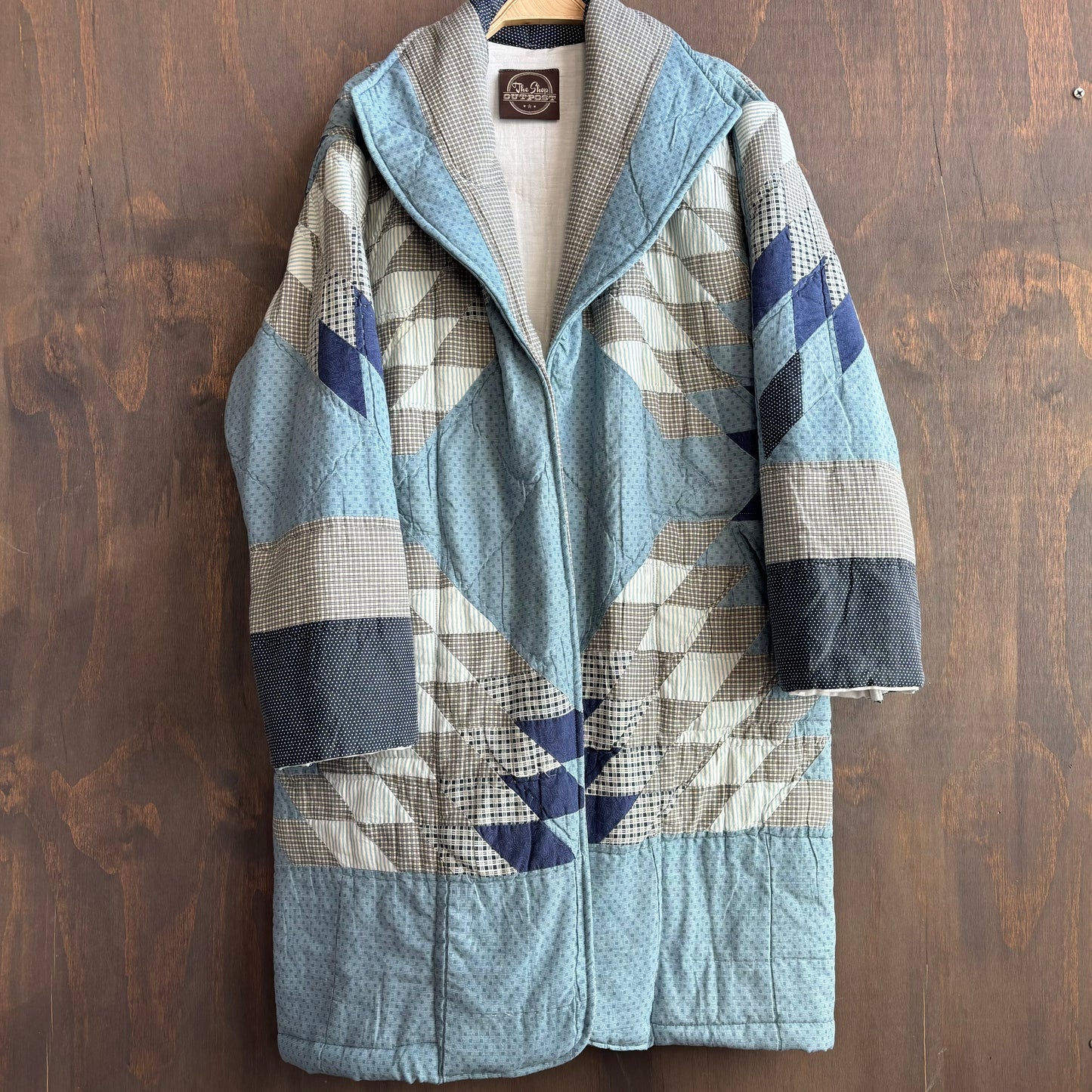 Vintage Blue Starburst Quilt Coat