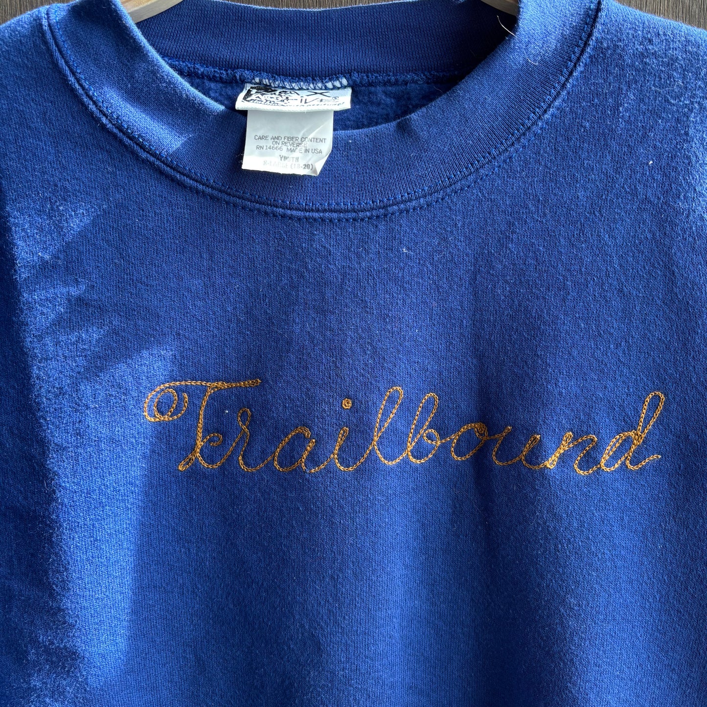 Custom Blue "Trailbound" Sweatshirt