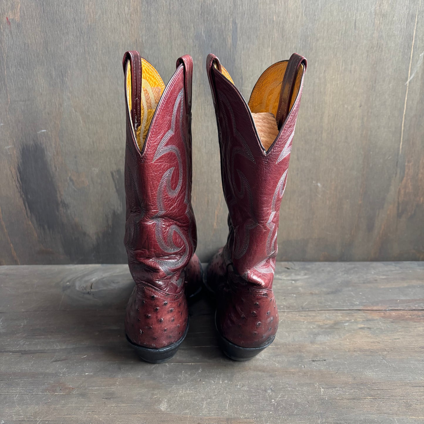 Nocona Rust Ostrich Foot Boots