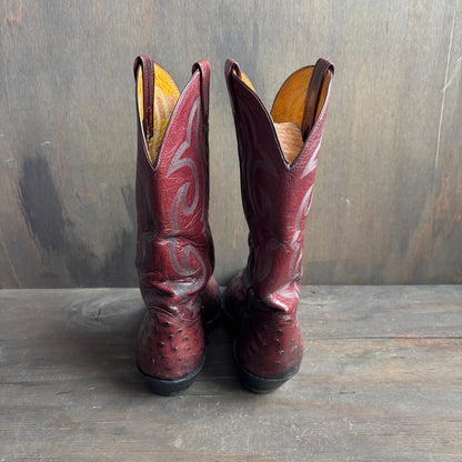Nocona Rust Ostrich Foot Boots