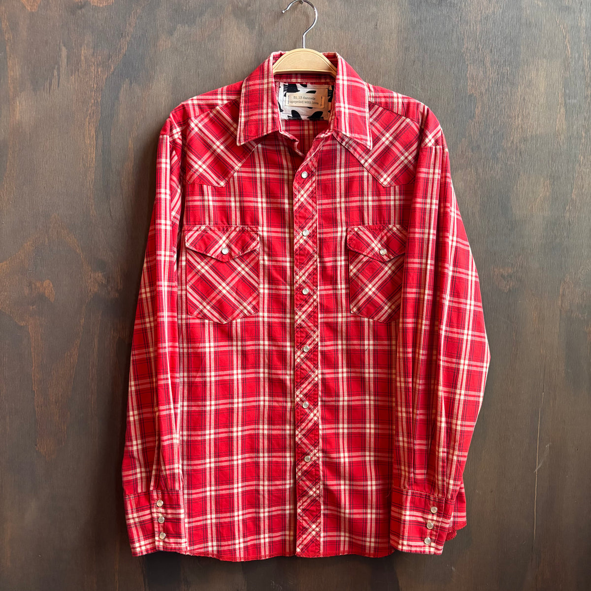 Custom "Colfax Cowgirl" Red Plaid Pearl Snap