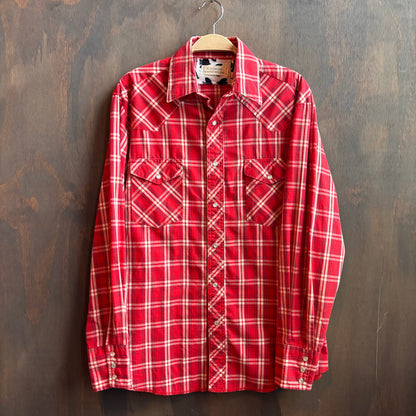 Custom "Colfax Cowgirl" Red Plaid Pearl Snap