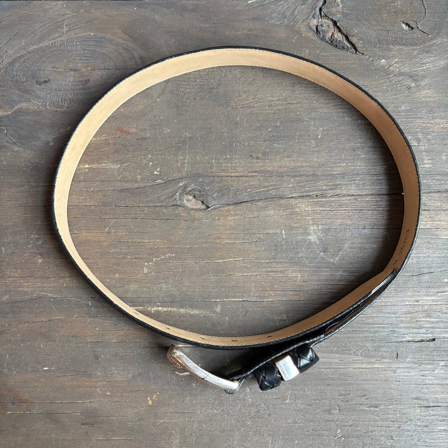 Brighton Black Faux Reptile Belt