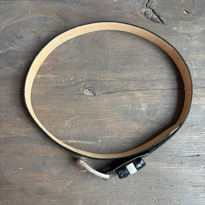 Brighton Black Faux Reptile Belt