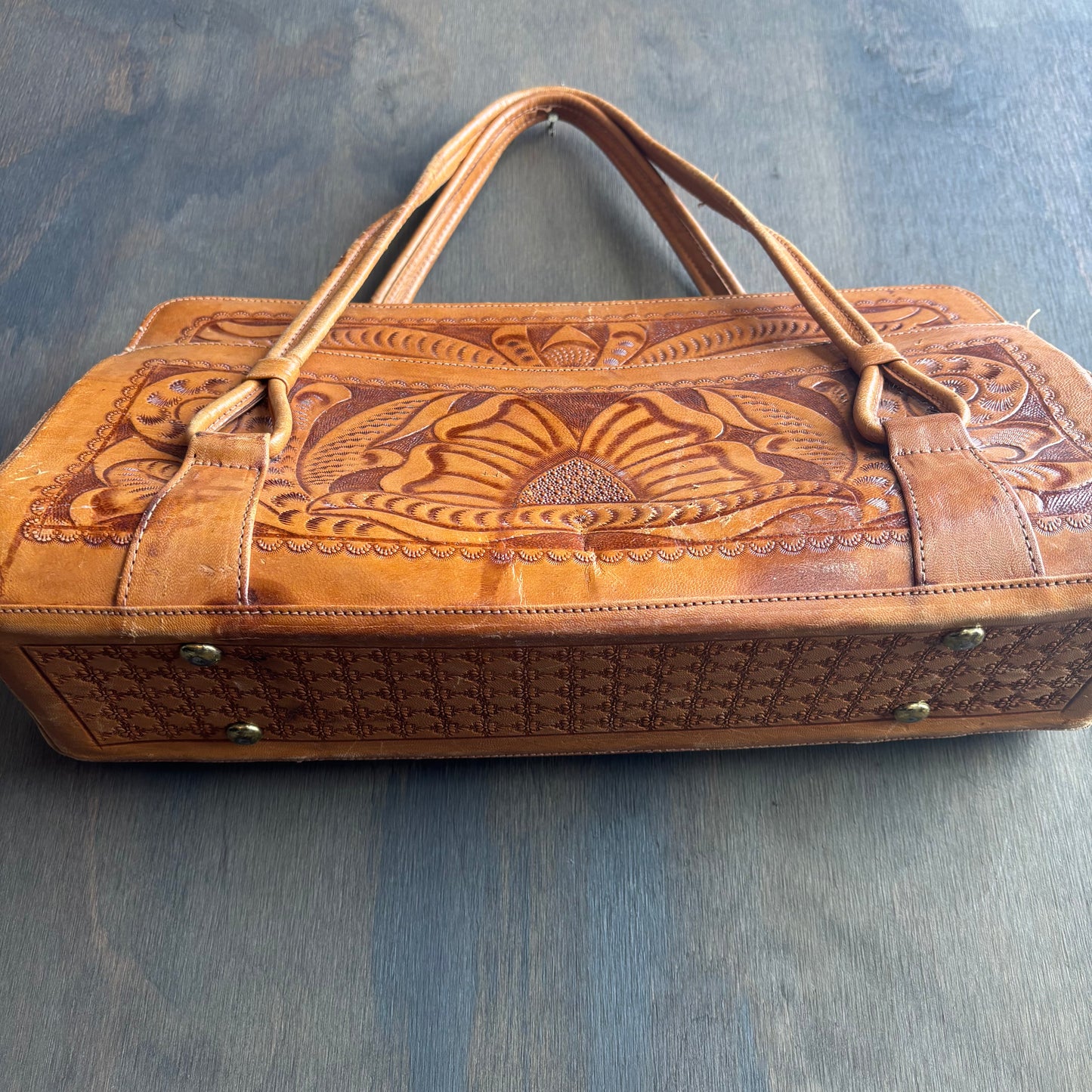 Vintage Tooled Leather Doctor Bag