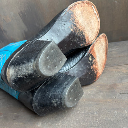 Nocona Tall Teal Two-Tone Boots