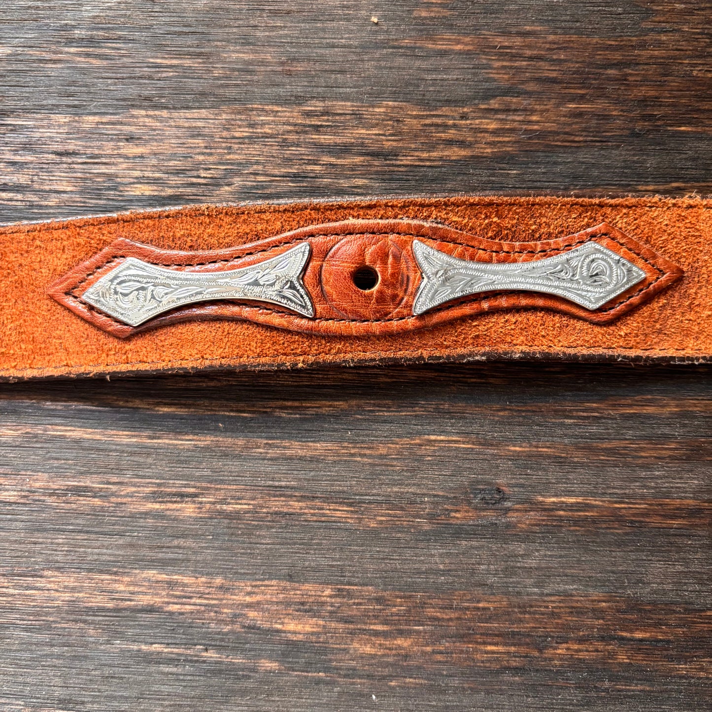 Vintage Nocona Brown Roughout Belt