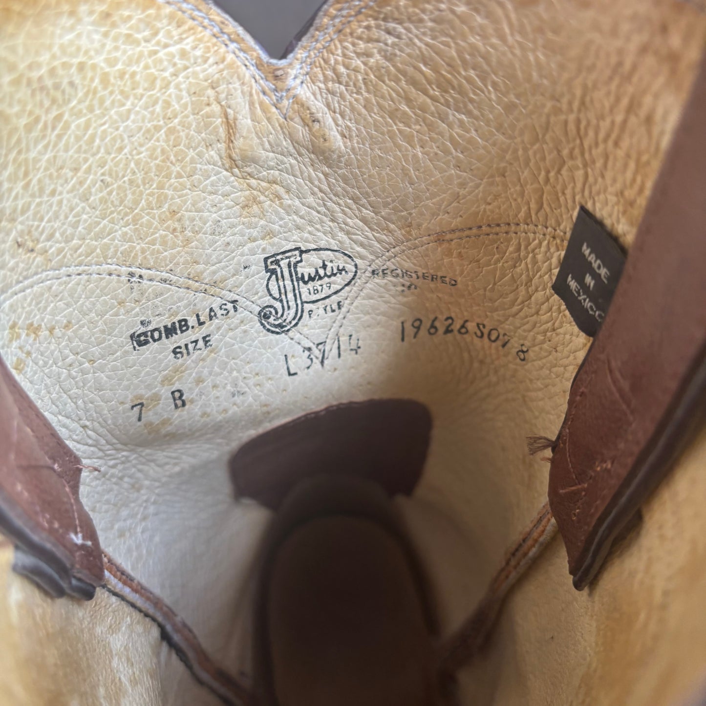 Justin Brown Leather Roper Boots