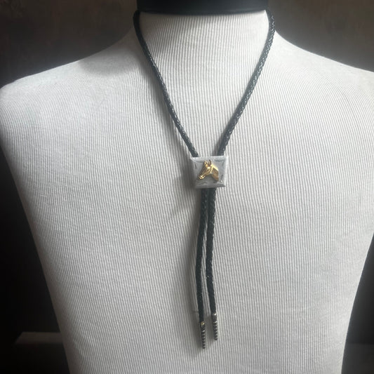 Gold Horse Head Bolo Tie