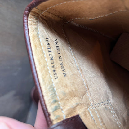 Brown Leather Boots with Quilted Detail