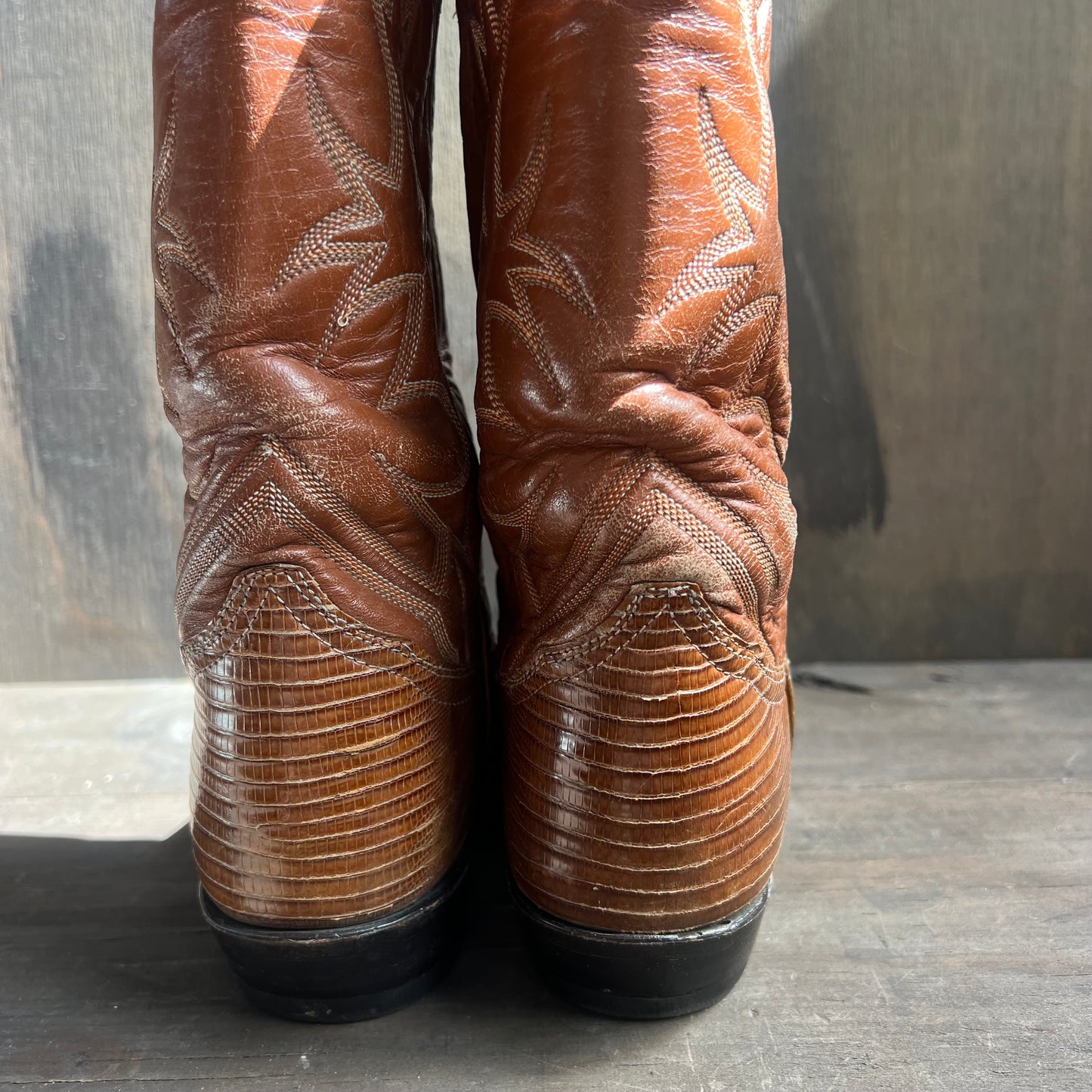 Tony Lama Two-Tone Lizard and Leather Boots