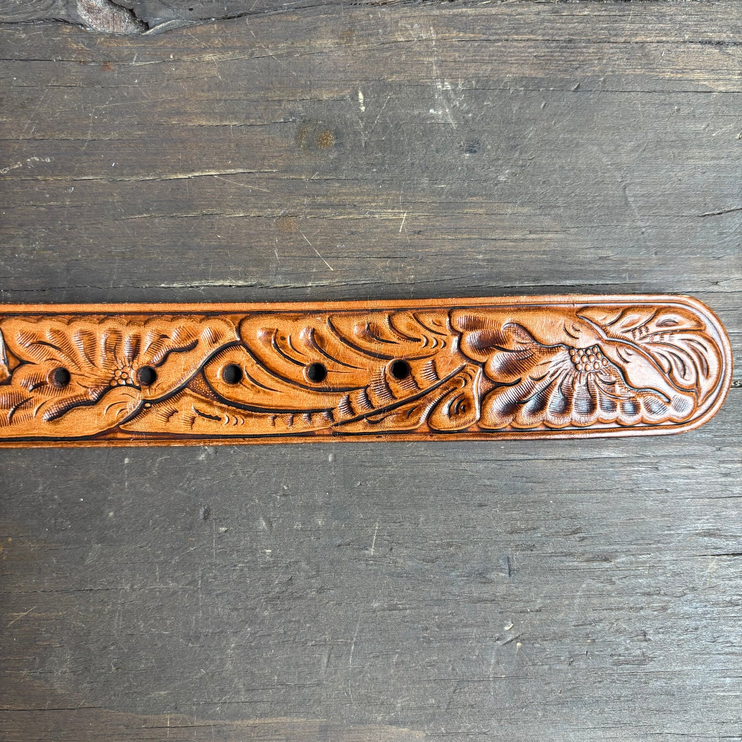 Rockmount Ranch Wear Tan Tooled Leather Belt