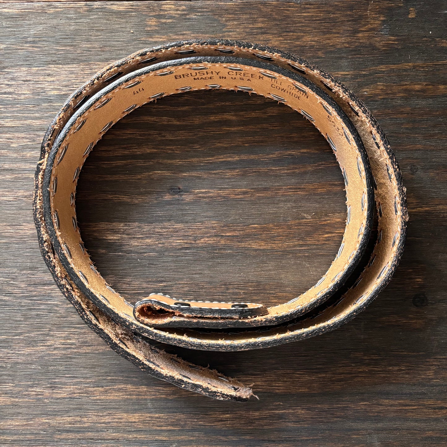 Brushy Creek Tooled Leather Acorn Belt