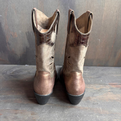 Two-Tone Cutout Boots