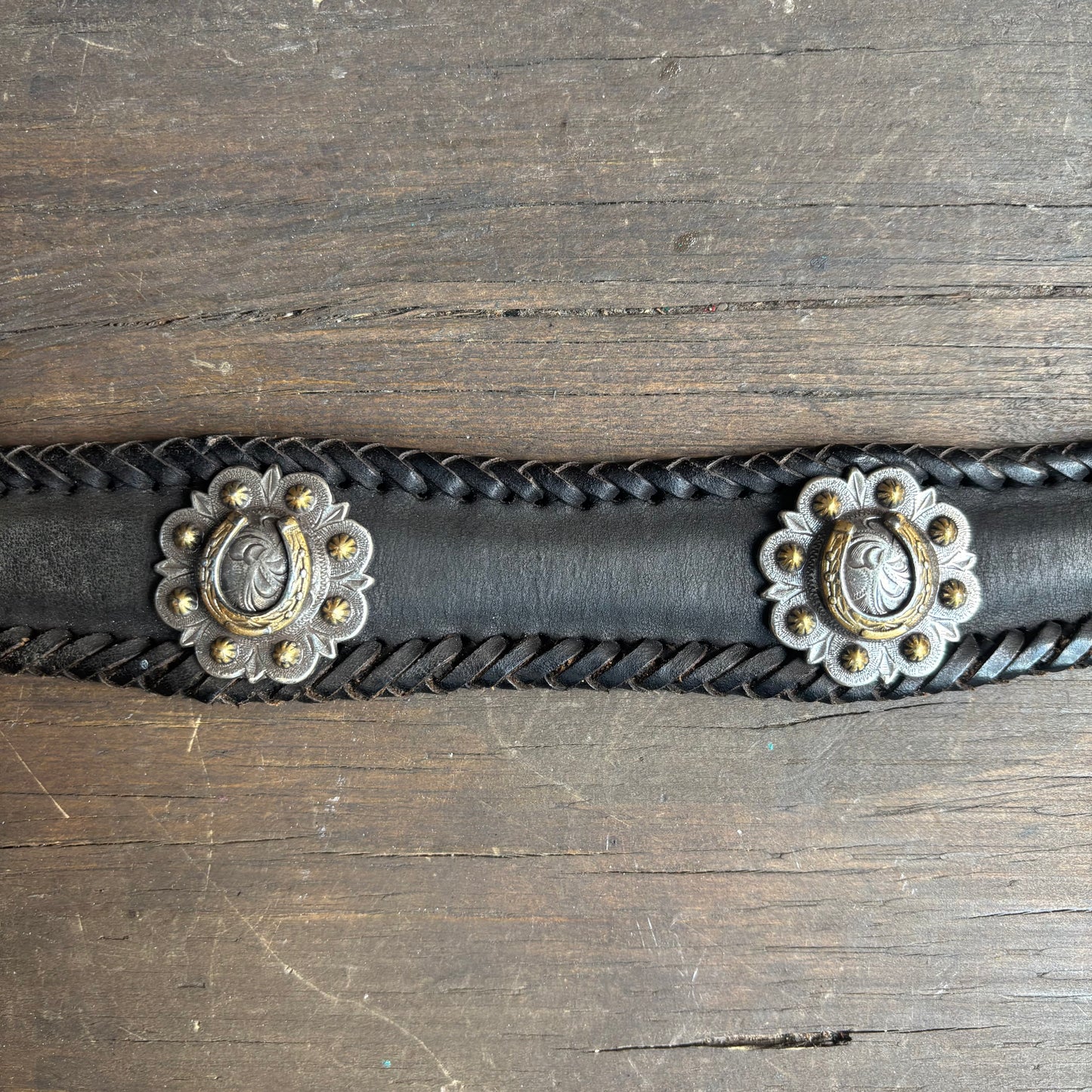 Two-Tone Horseshoe Studded Belt