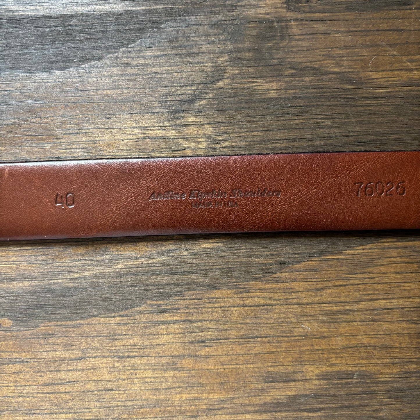 Brown Leather Belt with Tooled Lines