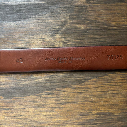 Brown Leather Belt with Tooled Lines