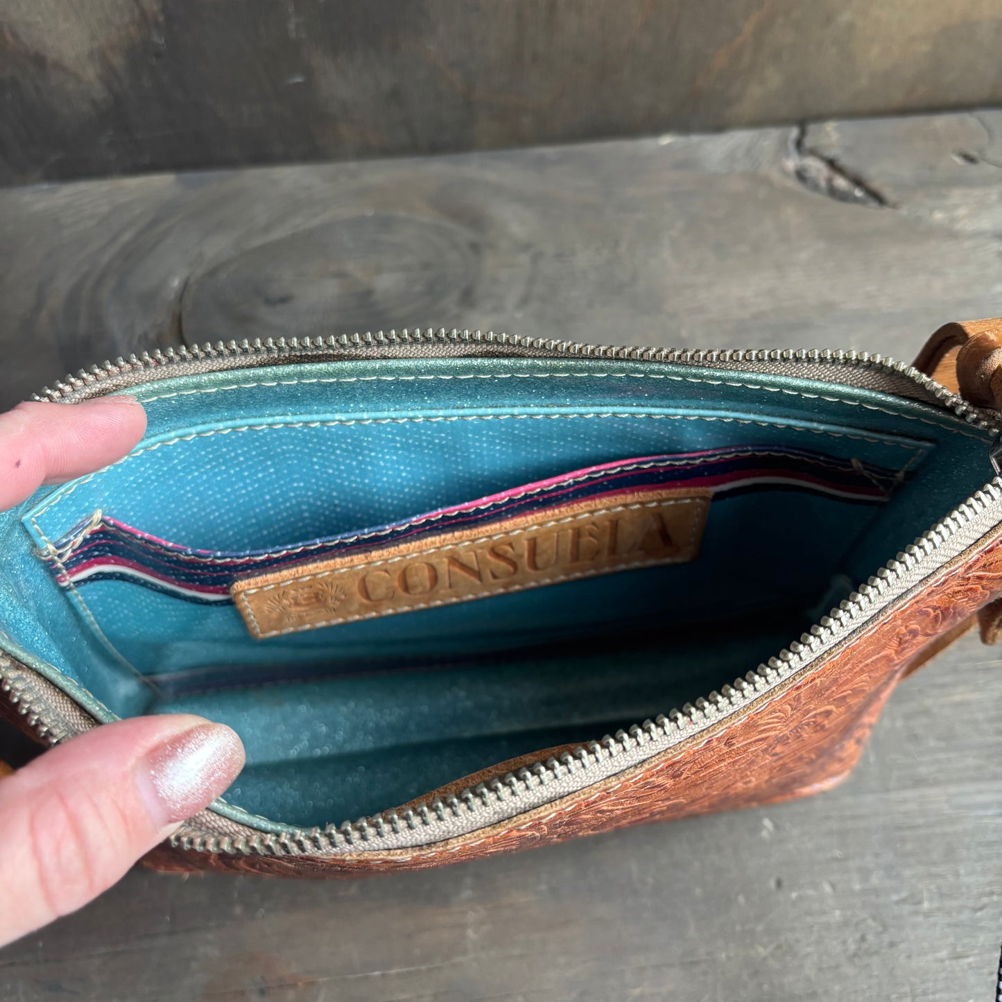 Consuela Tooled Leather Bag