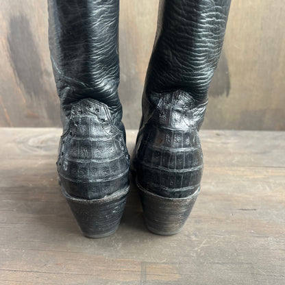 Custom Black Alligator Cowgirl Boots